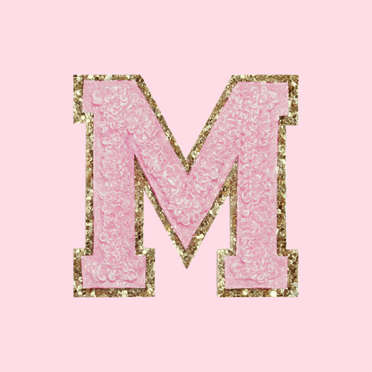 MINI CHENILLE VARSITY LETTER PATCH - PINK