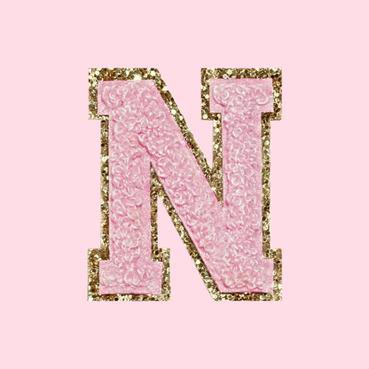 MINI CHENILLE VARSITY LETTER PATCH - PINK