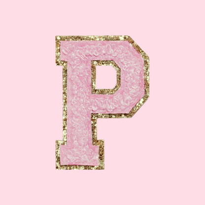 MINI CHENILLE VARSITY LETTER PATCH - PINK