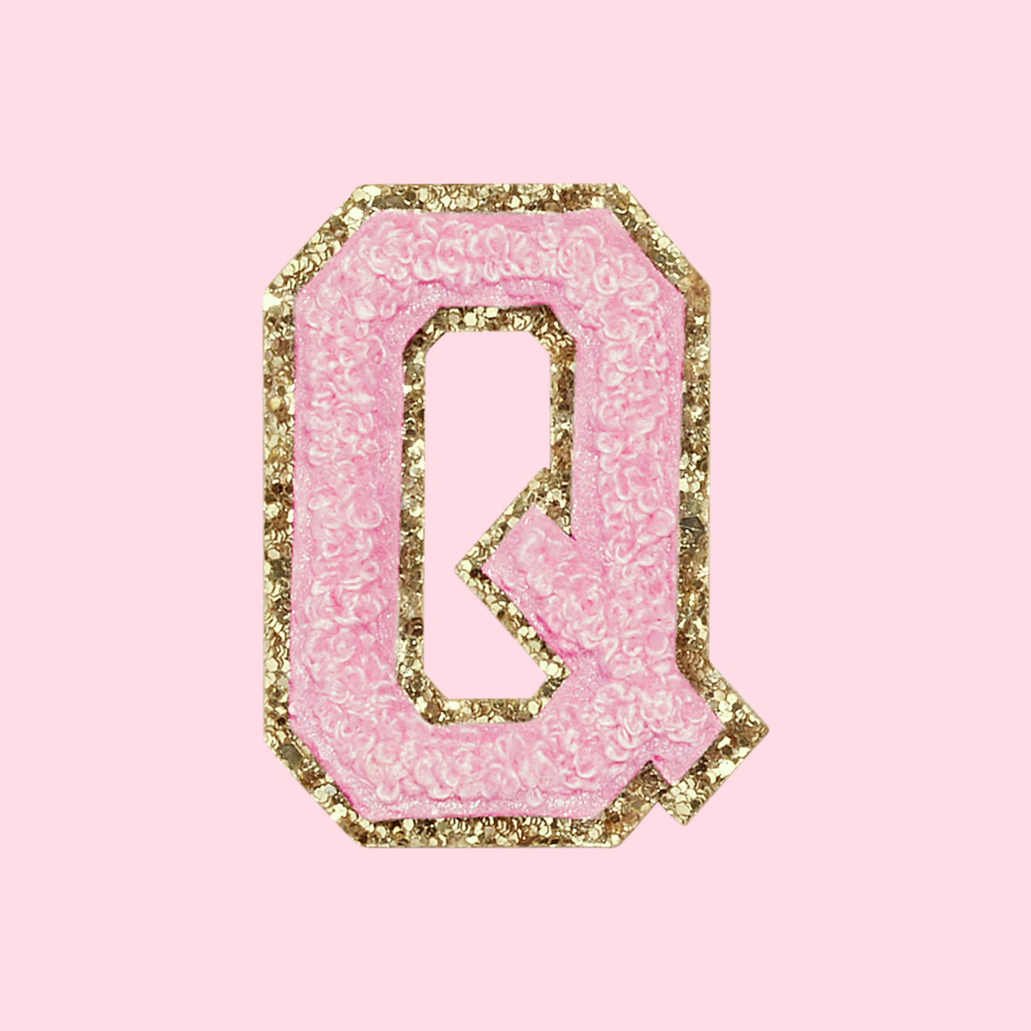 MINI CHENILLE VARSITY LETTER PATCH - PINK