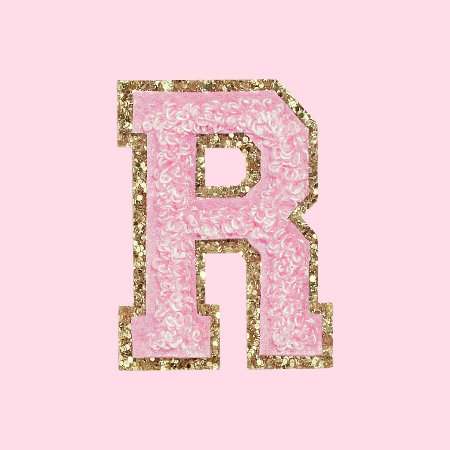 MINI CHENILLE VARSITY LETTER PATCH - PINK