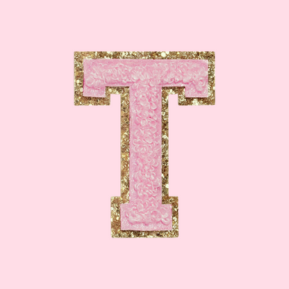 MINI CHENILLE VARSITY LETTER PATCH - PINK