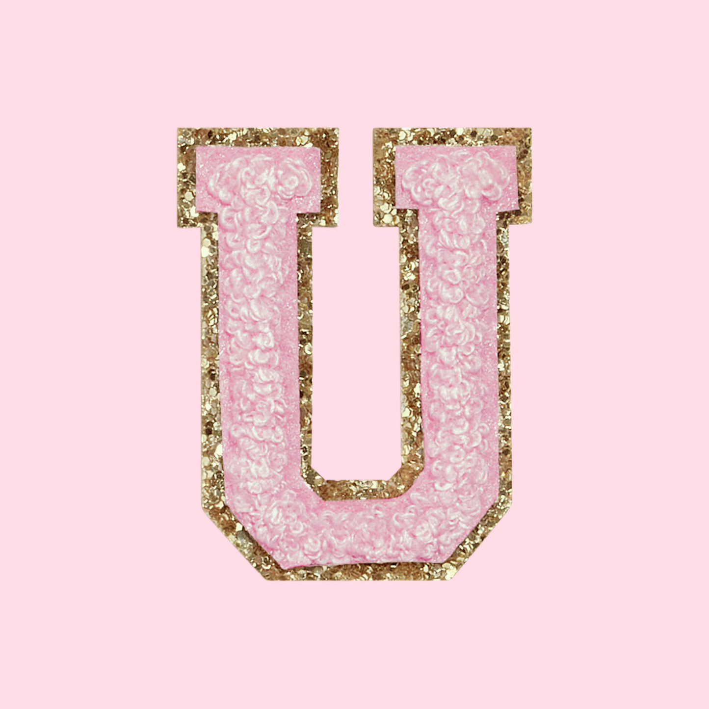 MINI CHENILLE VARSITY LETTER PATCH - PINK