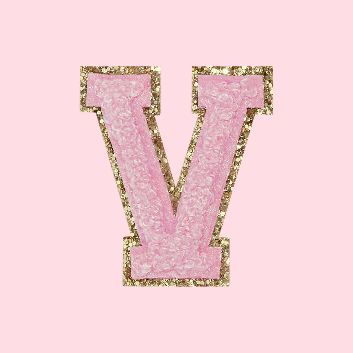 MINI CHENILLE VARSITY LETTER PATCH - PINK