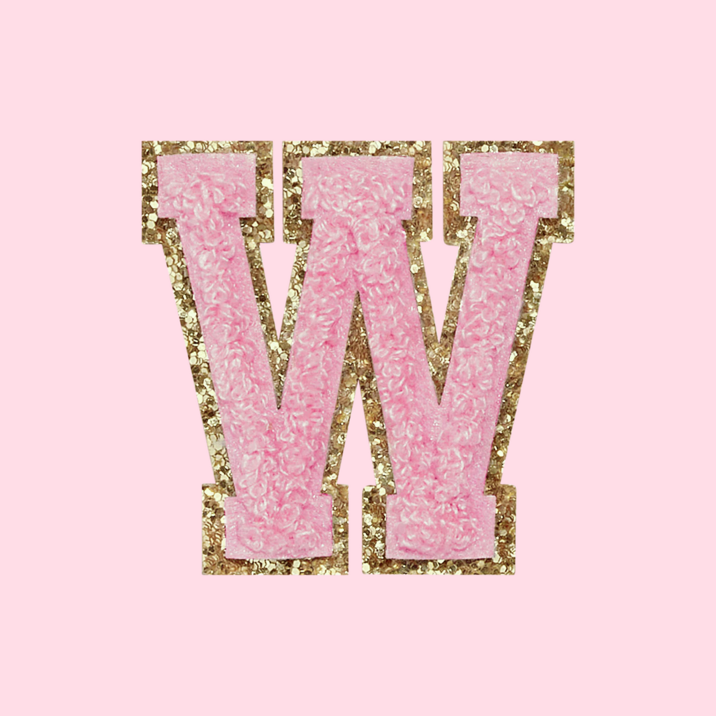 MINI CHENILLE VARSITY LETTER PATCH - PINK