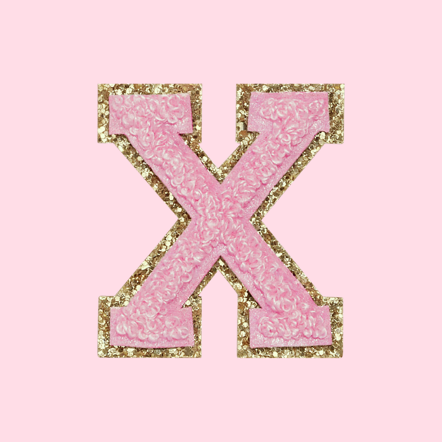 MINI CHENILLE VARSITY LETTER PATCH - PINK