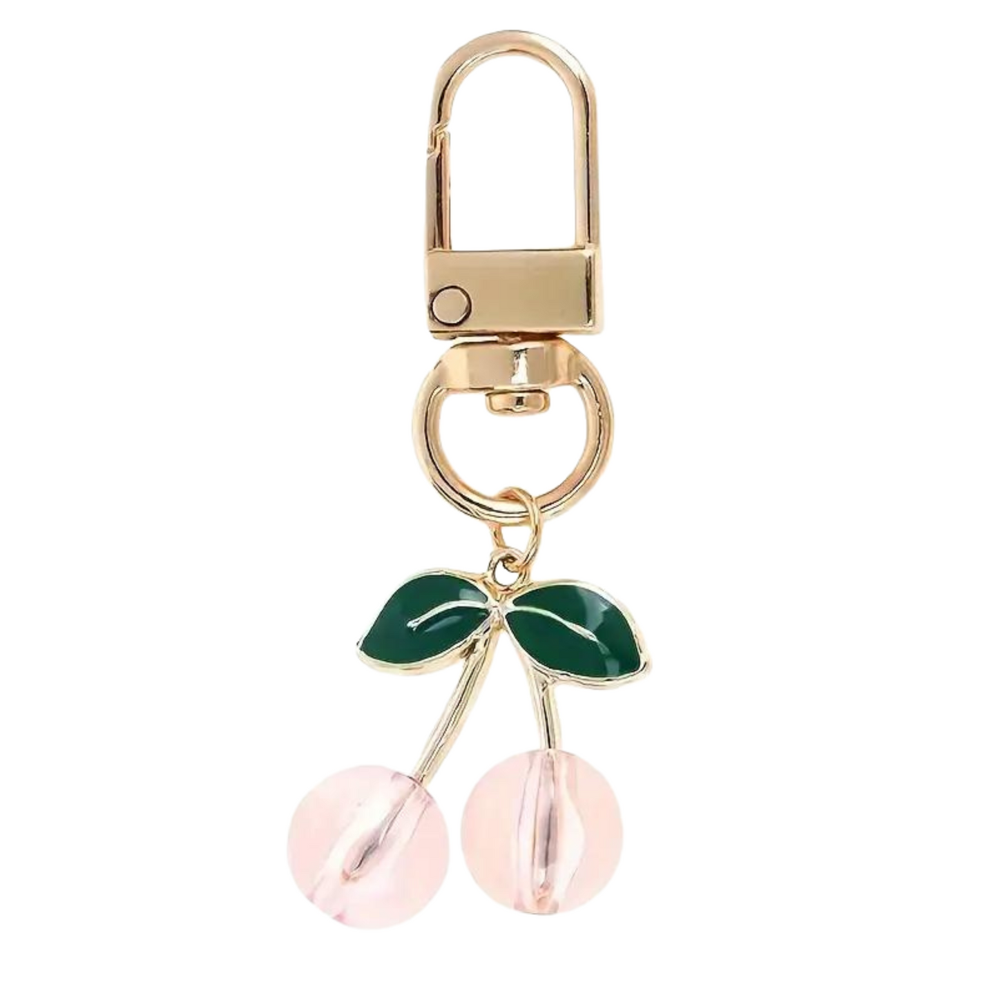 light pink cherry keychain 