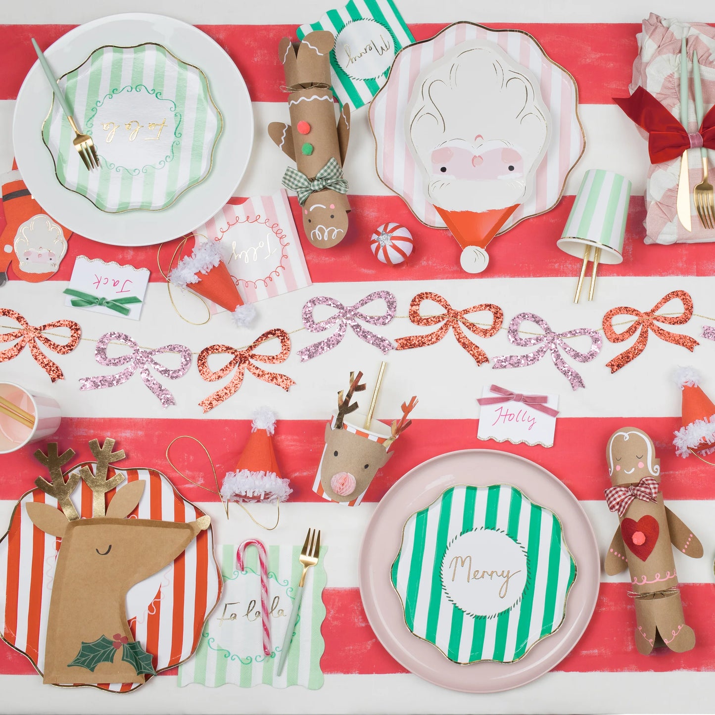 christmas holiday table scape by meri meri