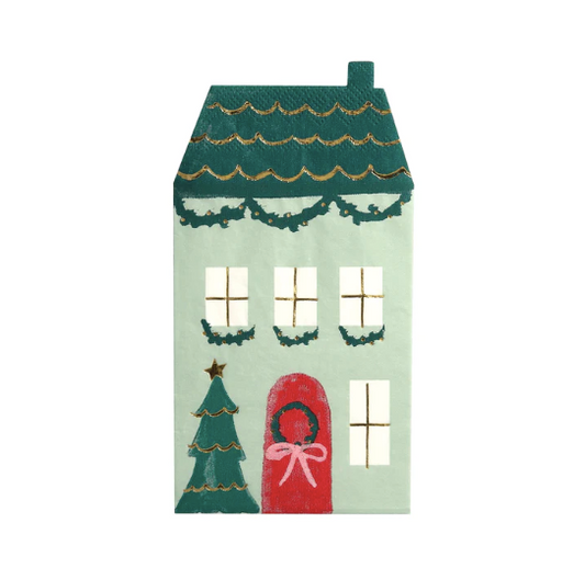 christmas village house napkins by meri meri