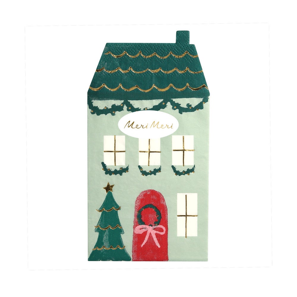 christmas village house napkins by meri meri