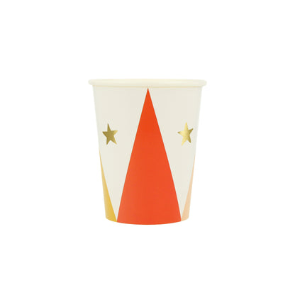 circus cups by meri meri - pack of 8 in 8 designs 