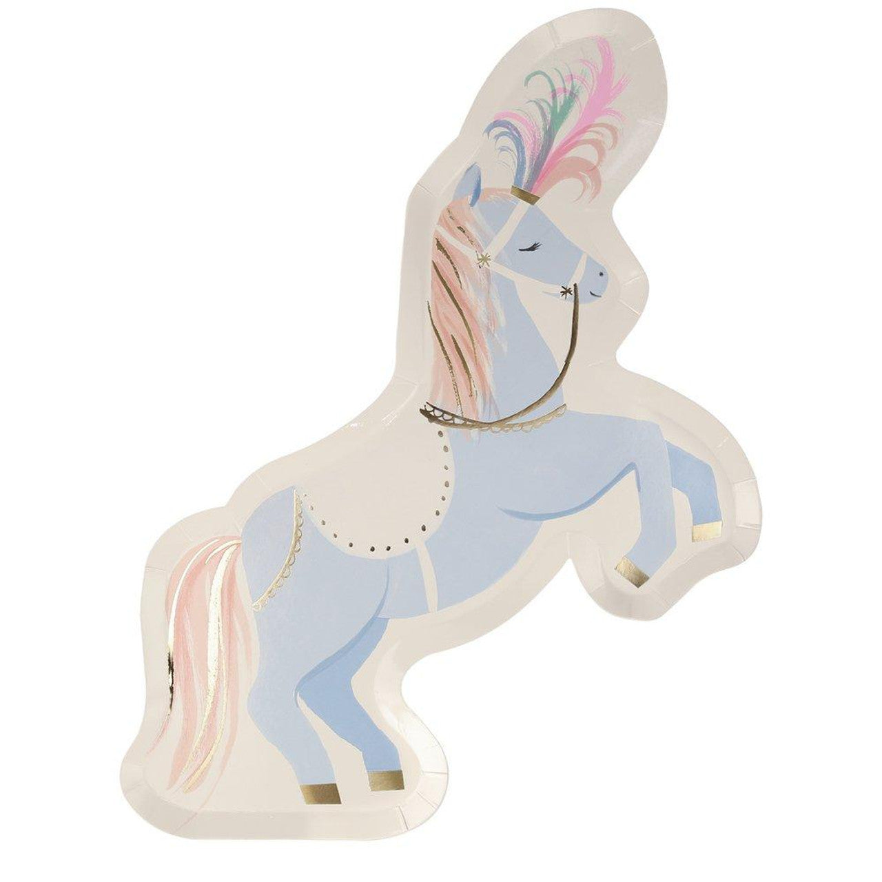 horse shaped plate with circus stallion design