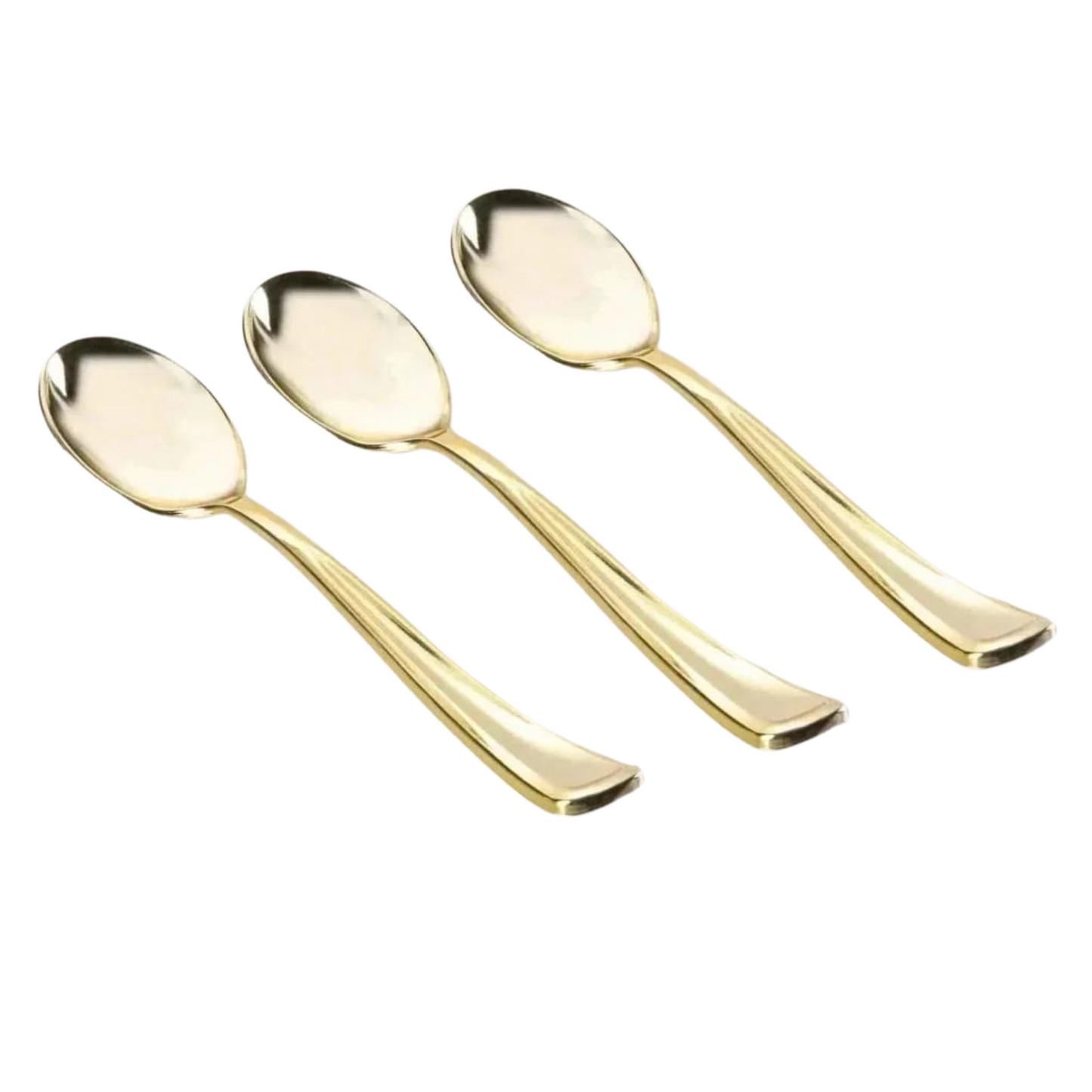 classic gold reusable plastic spoons- pack of 20 