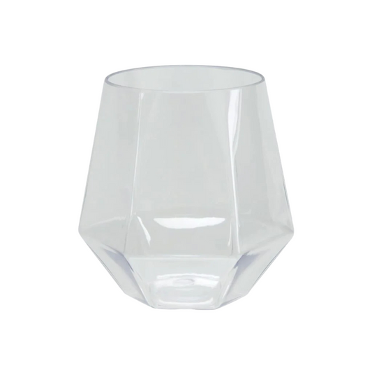 CLEAR  HEX STEMLESS REUSABLE WINE GOBLETS