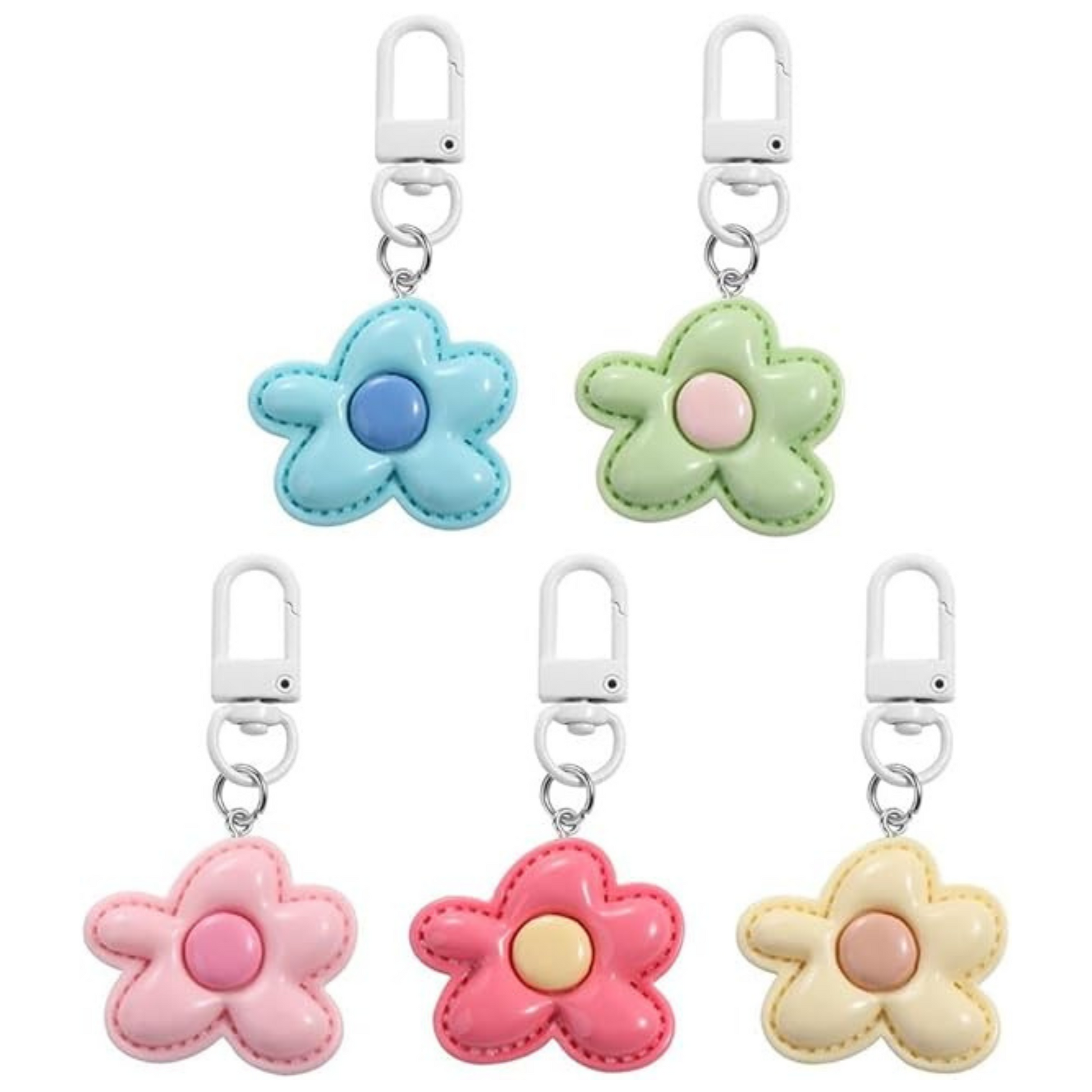 colourful flower keychains in 5 colours