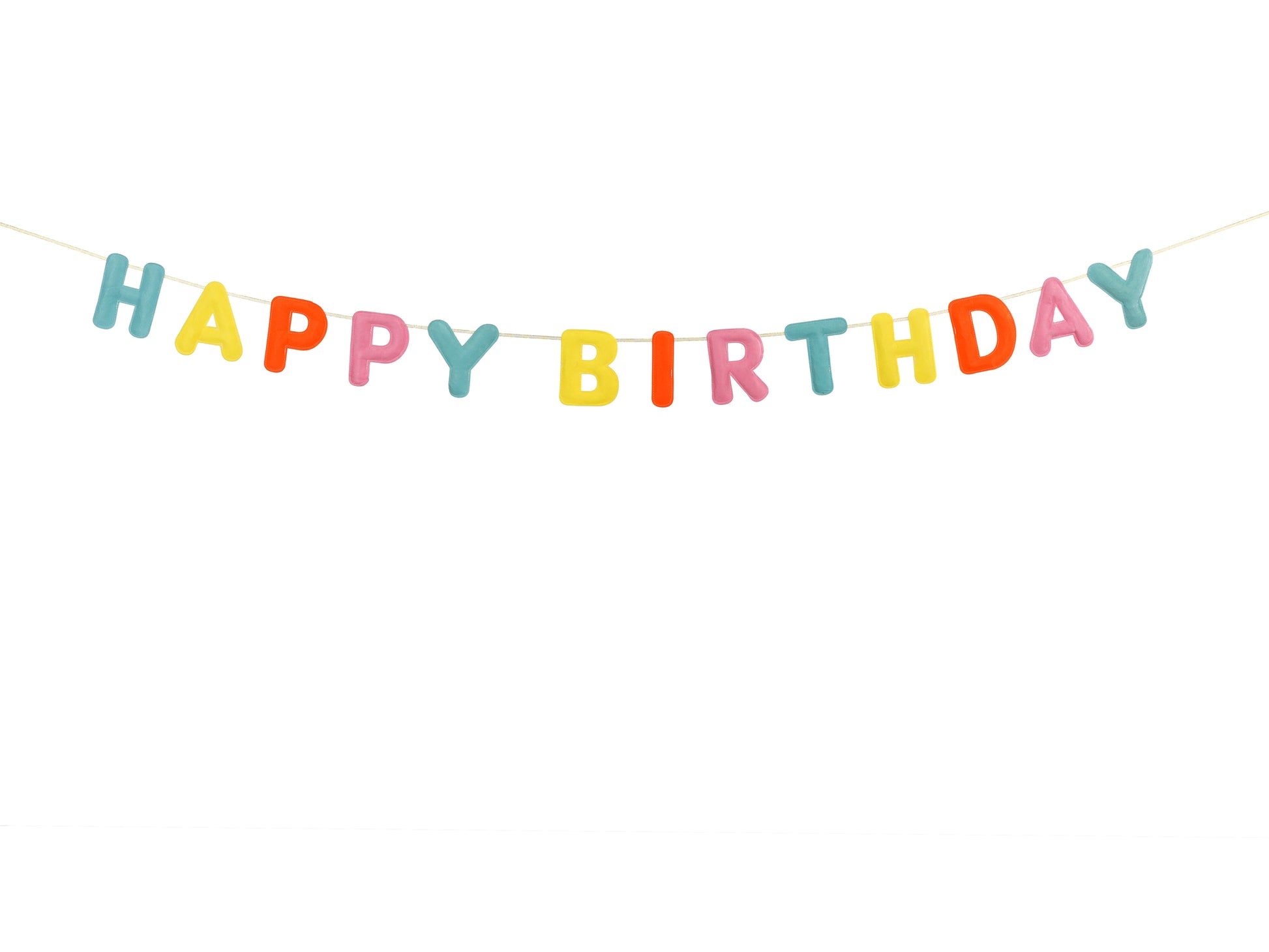 colourful happy birthday felt banner