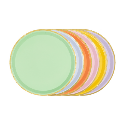 colourful party plates pack of 6 in 6 colours 