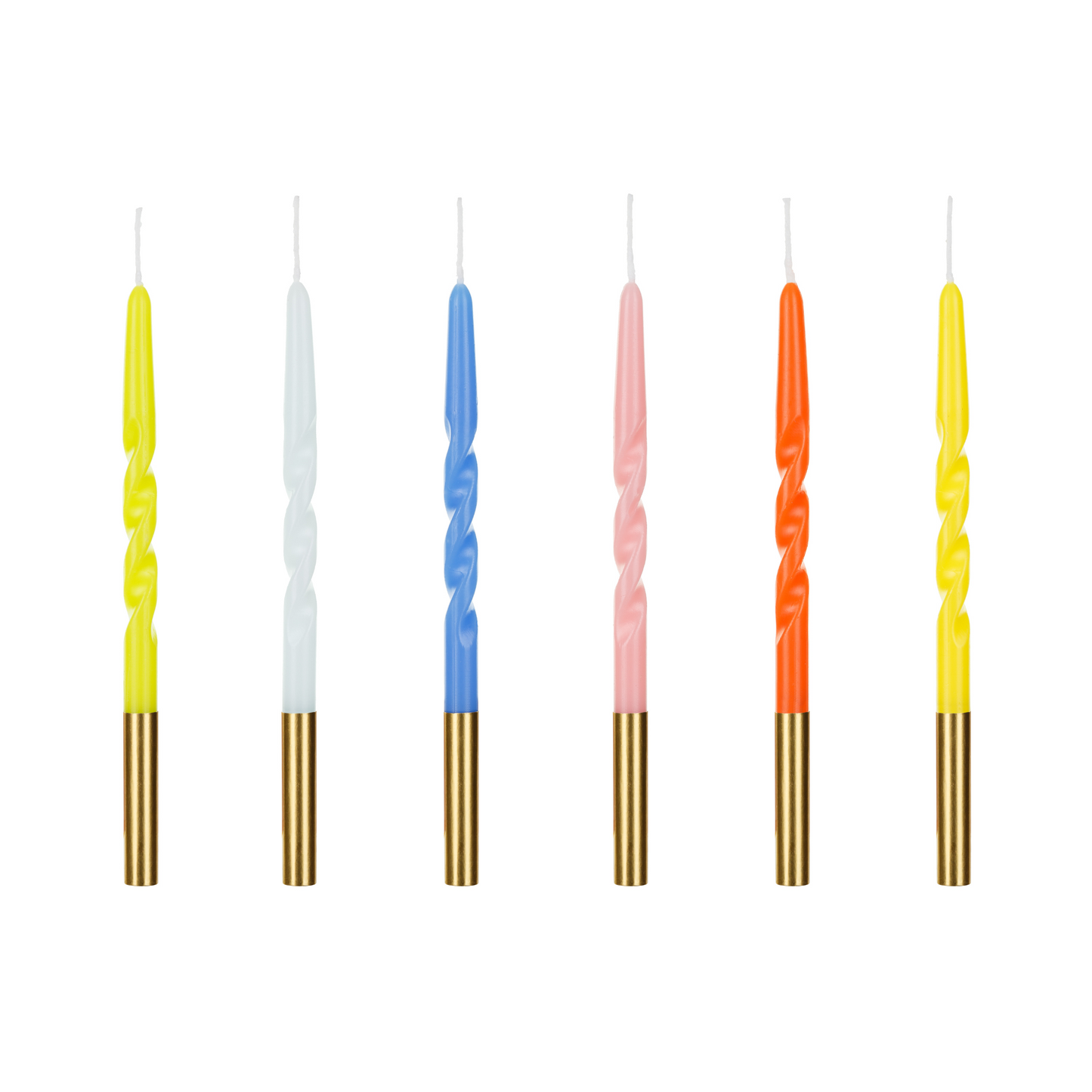 COLOURFUL TWISTED BIRTHDAY CANDLES