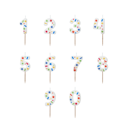 confetti birthday number candles 0 -9 