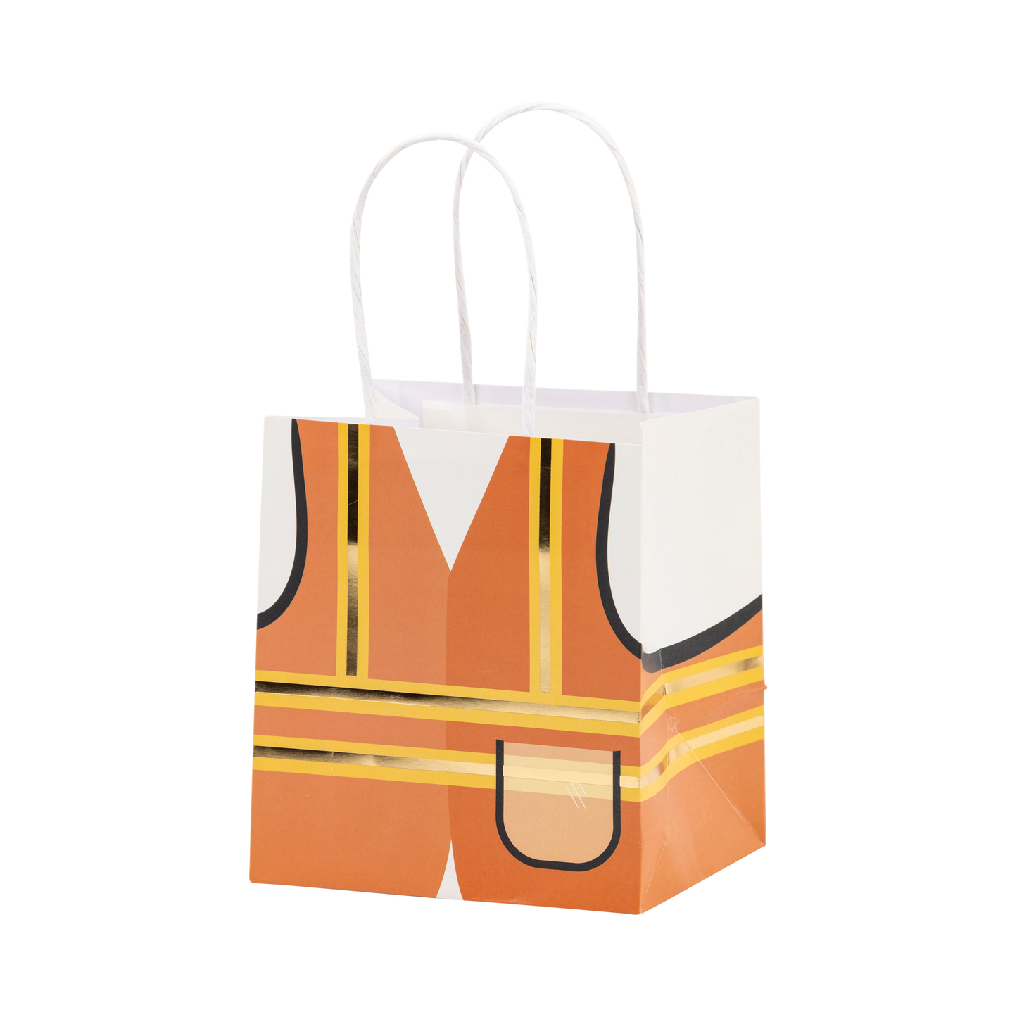 treat bag with construction vest design
