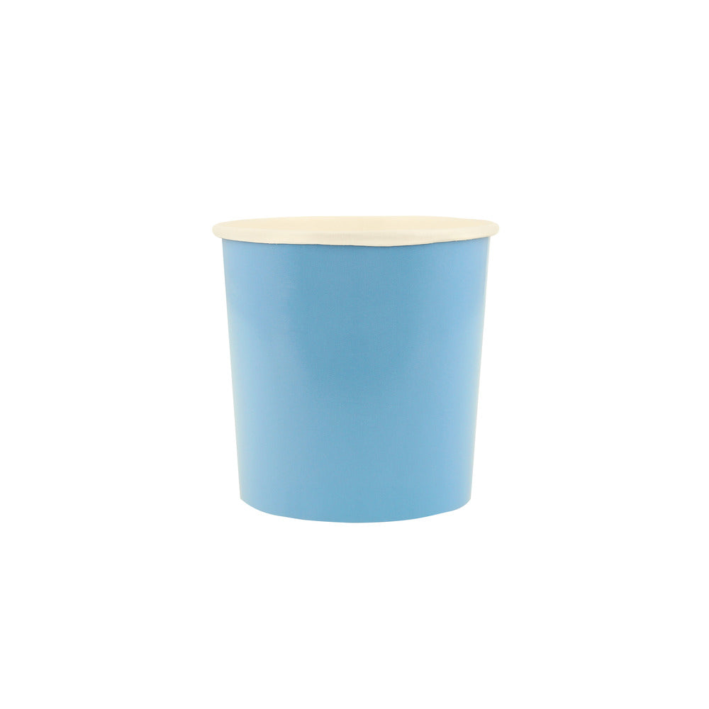 small blue tumbler paper cups - pack of 8 by meri meri 