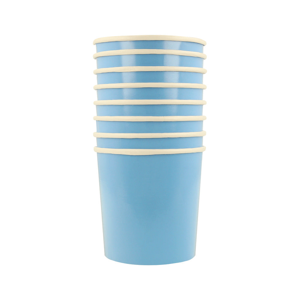 cornflower blue tumbler cups by meri meri - pack of 8 