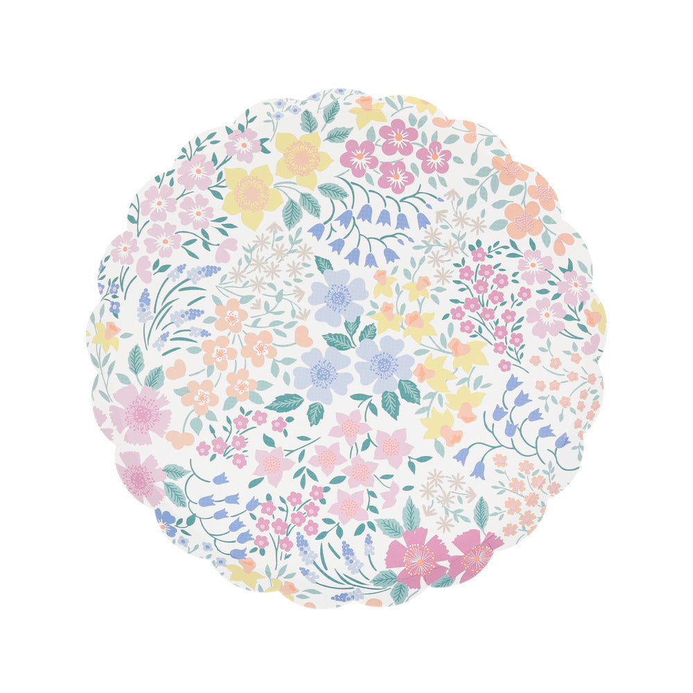 cottage garden side plates by meri meri - pack of 8