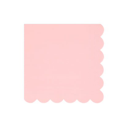 cotton candy pink large napkins with scalloped edge - pack of 16 napkins by Meri Meri 