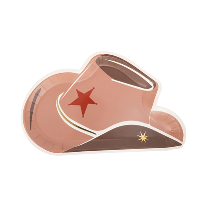 cowboy tan shaped hat plates 