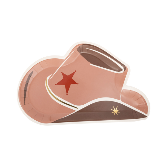 cowboy tan shaped hat plates 