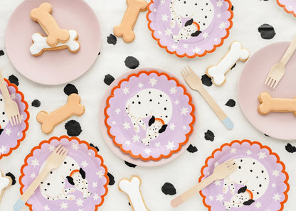 dalmatian paper plates tablescape 