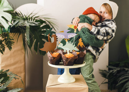 dinosaur cup cake toppers