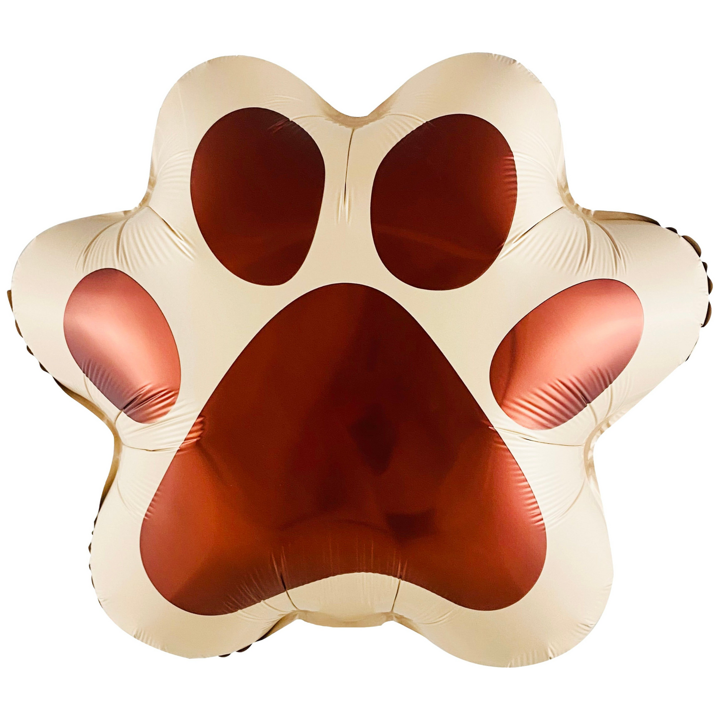 dog paw foil balloon in nude and brown - 20 inches after inflation 