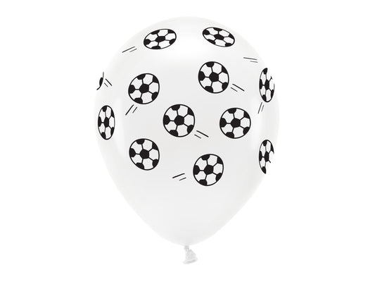 eco soccer ball themed latex balloons pack of 6 