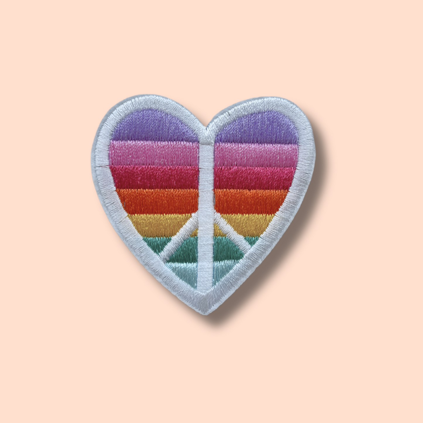 EMBROIDERED PEACE HEART IRON ON PATCH