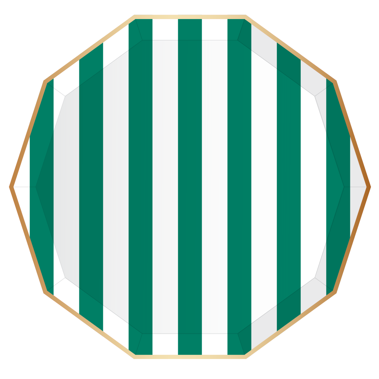 emerald green signature cabana stripe plates by Bonjour Fête