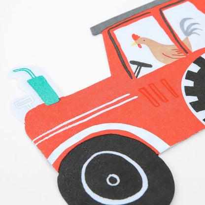 farm tractor napkins by meri meri