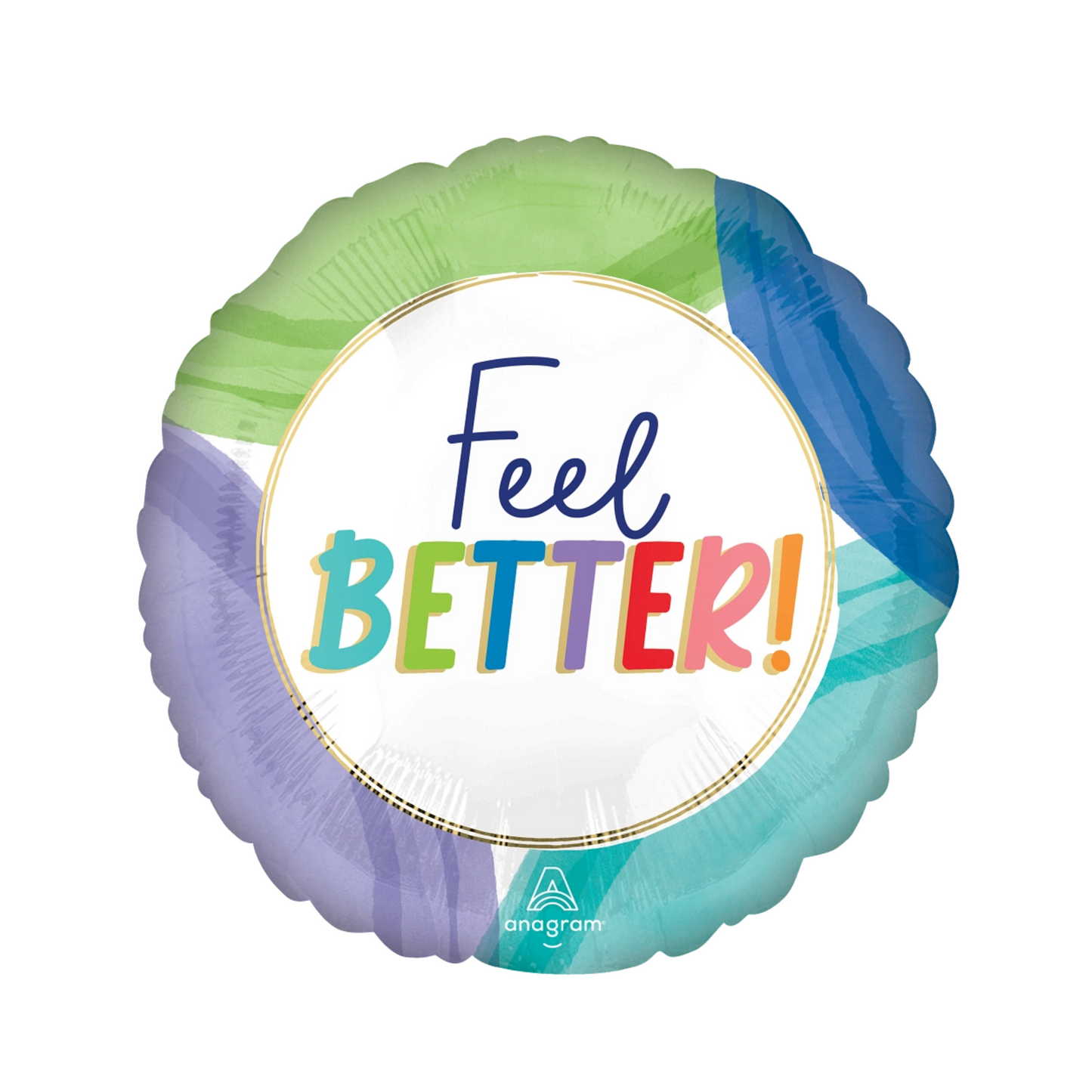 'feel better' round foil balloon - jumbo size