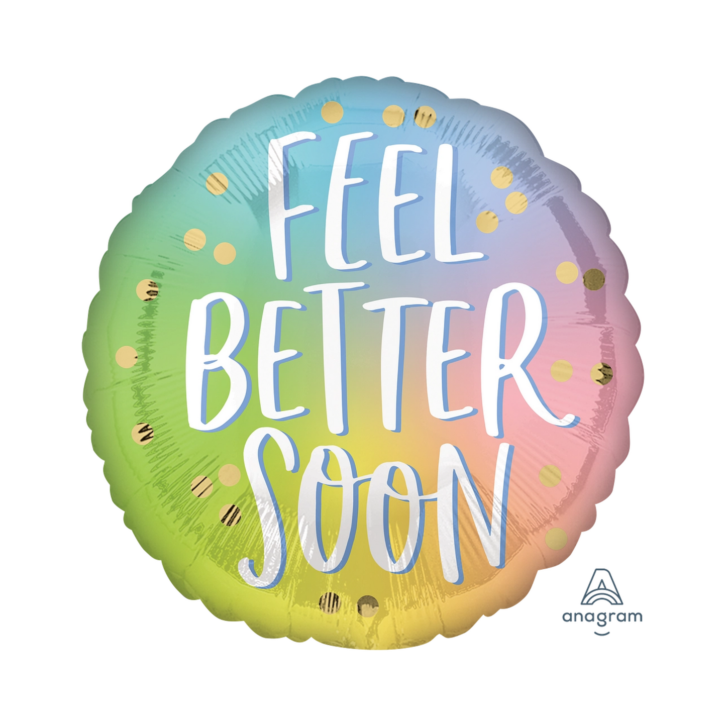 feel better soon round foil balloon - jumbo size