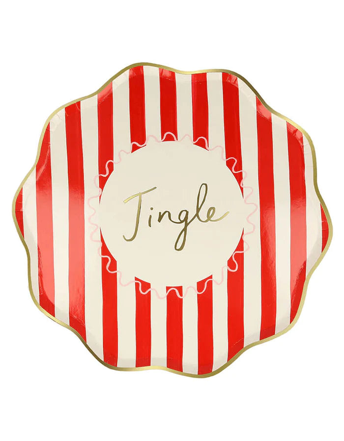 festive striped side plates by meri meri