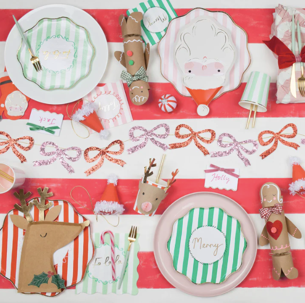 festive striped small napkins by meri meri