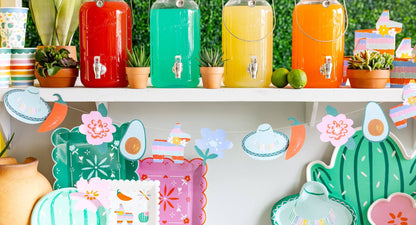 fiesta inspired shelf decor