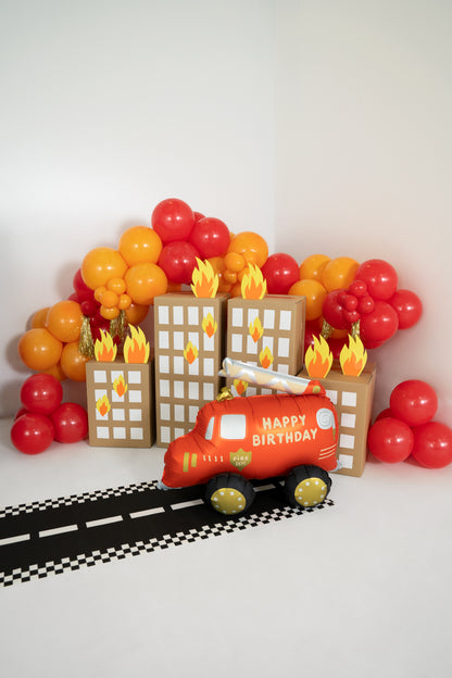 happy birthday air filled fire truck foil balloon 