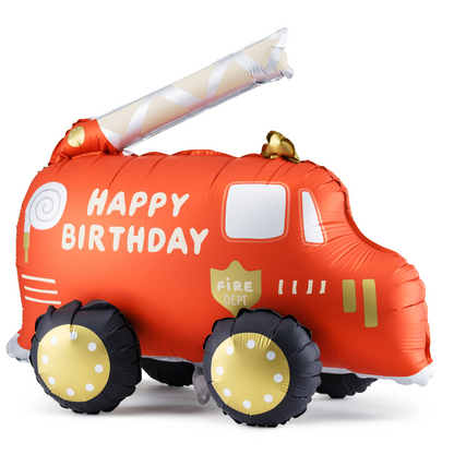 happy birthday fire truck air filled foil balloon 
