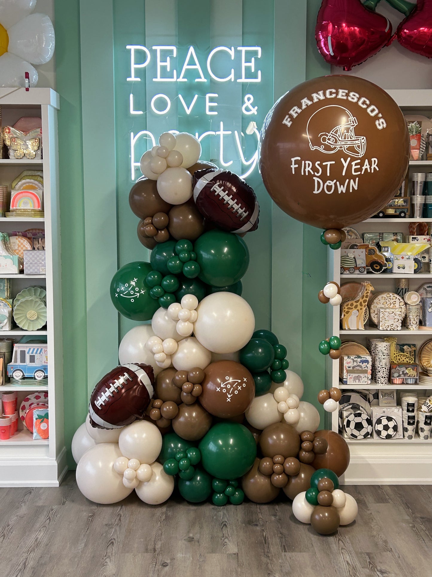 first year down - football inspired balloon package