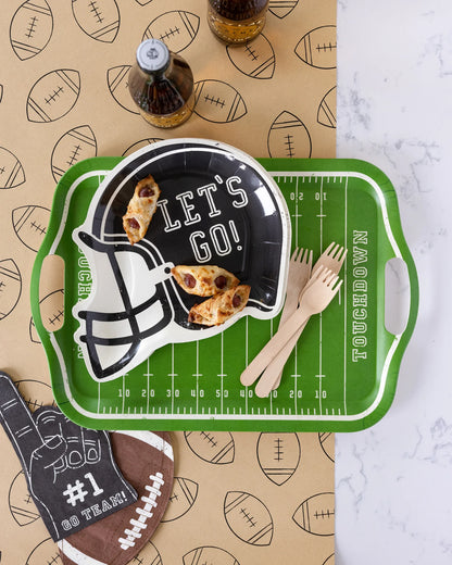 football #1 hand shaped paper napkins