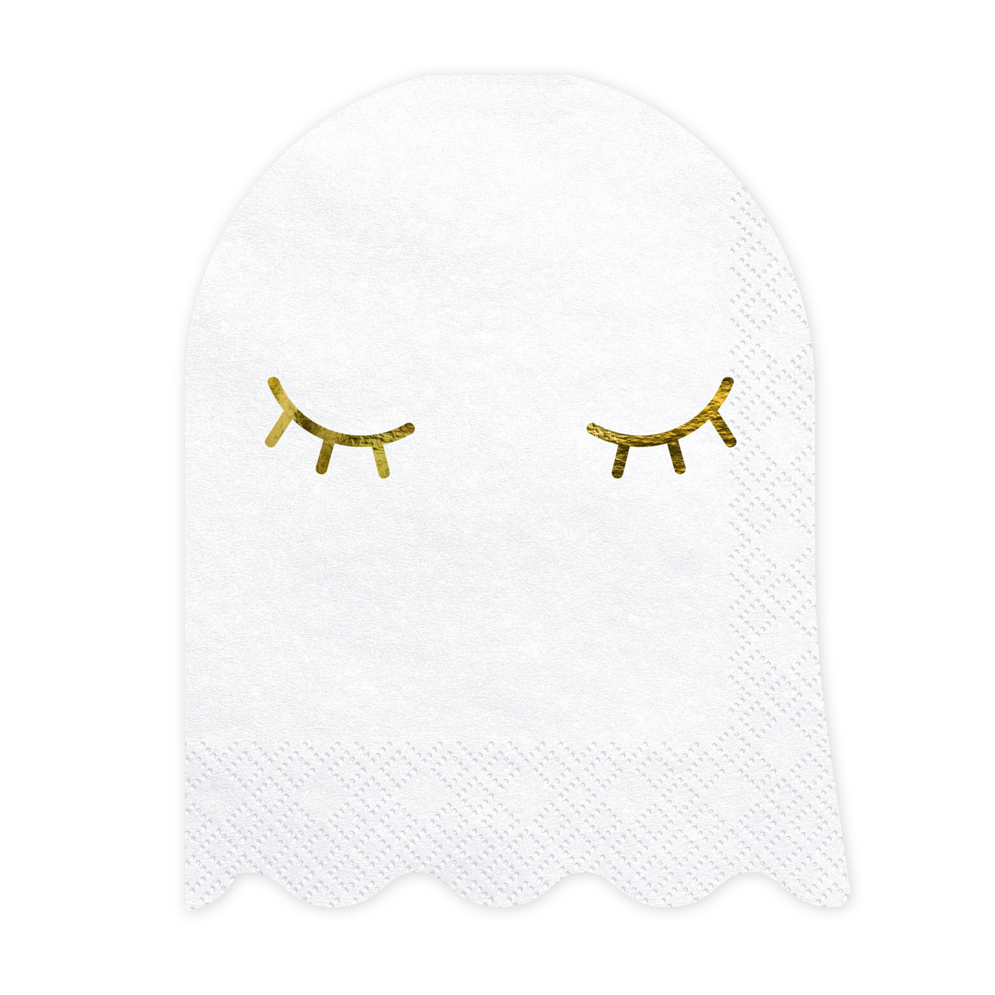 ghost shaped napkins with gold foil details