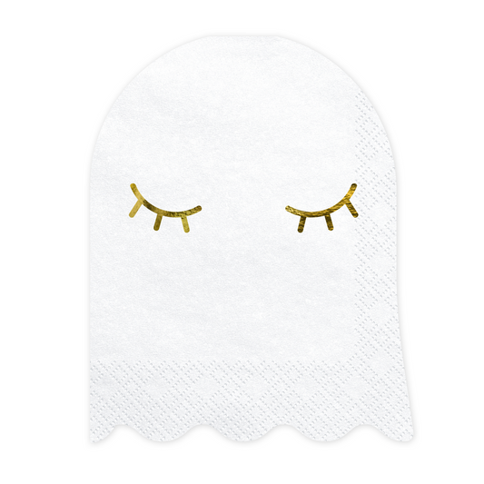 ghost shaped napkins with gold foil details