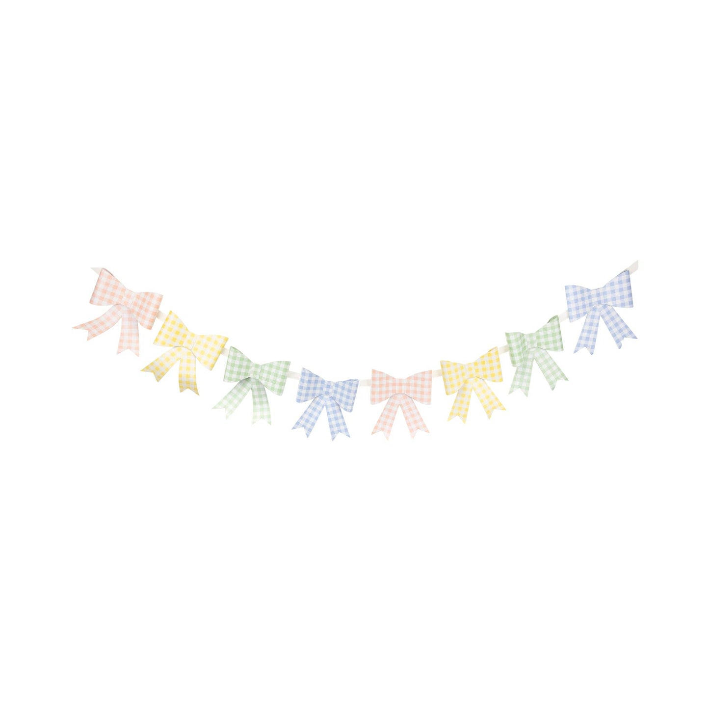 pastel gingham print bow banner includes 4 different colour bows 