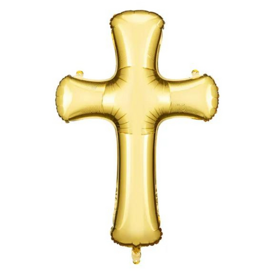 gold cross foil balloon